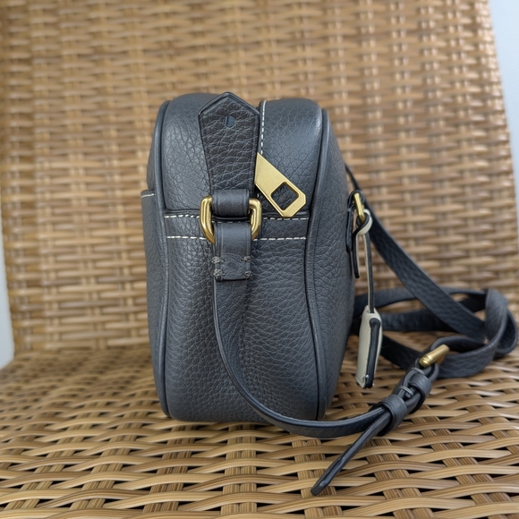 J. Crew Signet Gray Pebbled Leather Crossbody Shoulder Bag Lock & Key NWT - Picture 8 of 16